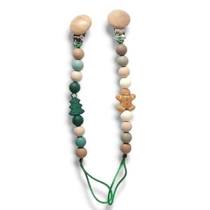 Christmas pacifier clips silicone beads handmade